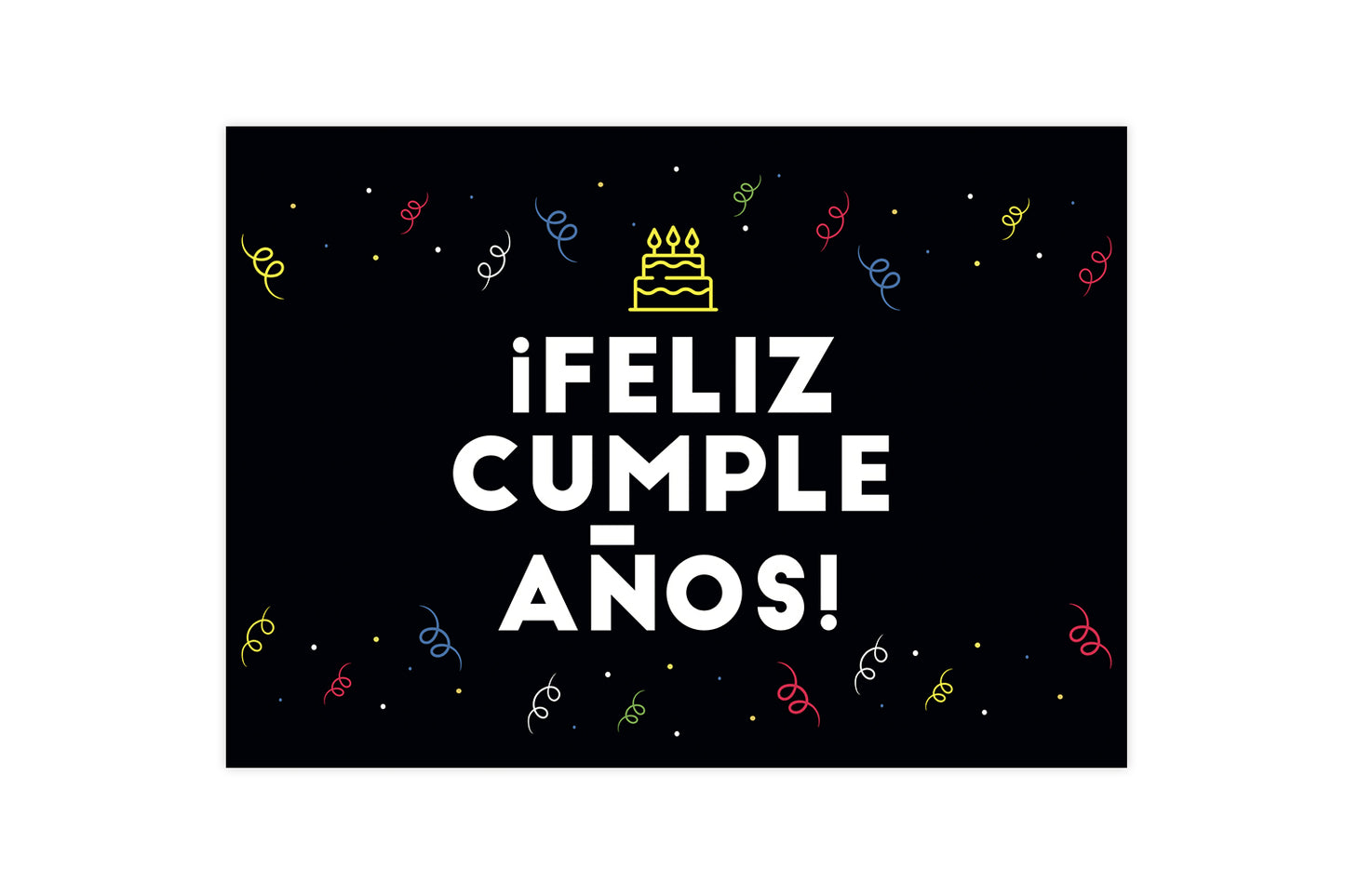 Tarjeta Cumpleaños Negra