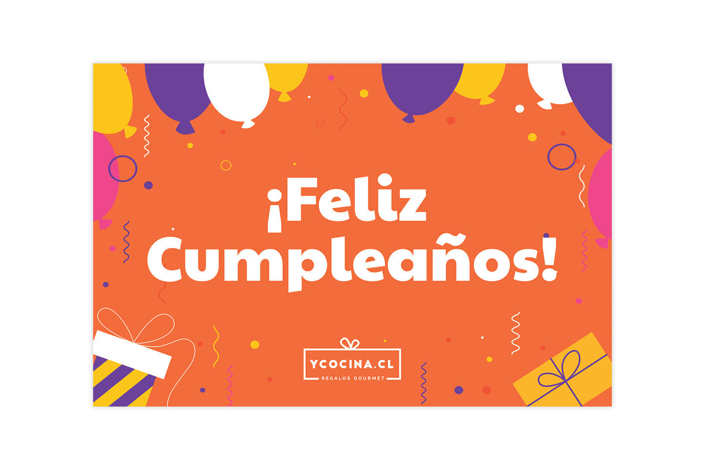 Tarjeta Feliz Cumpleaños Naranja