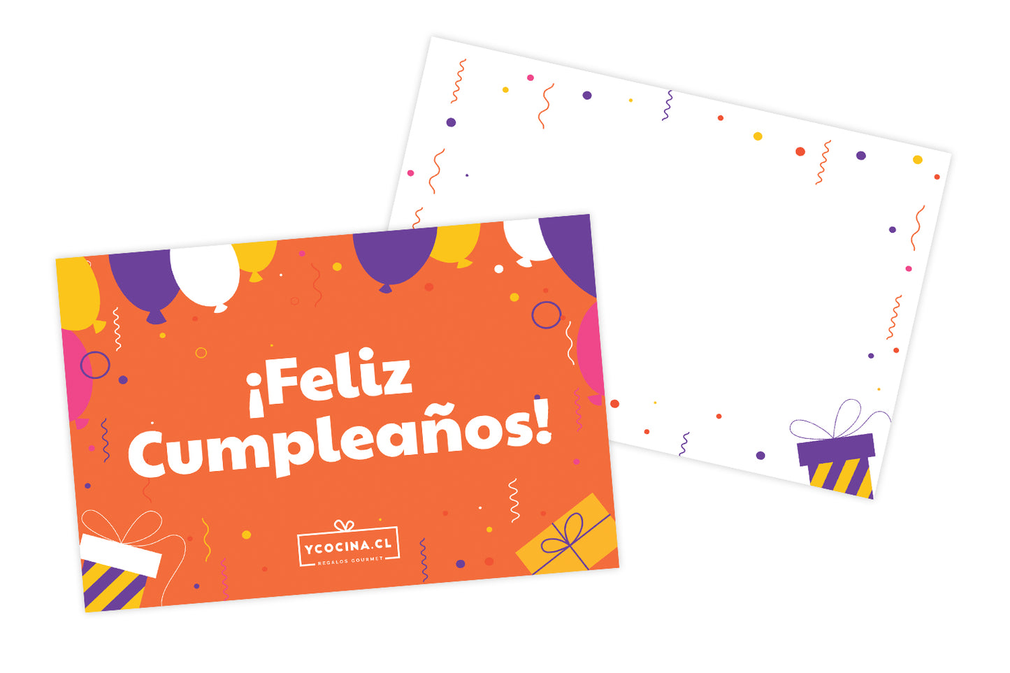 Tarjeta Feliz Cumpleaños Naranja