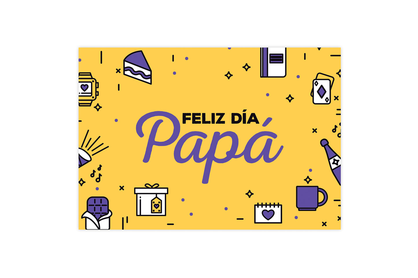 Tarjeta Feliz día Papá Amarilla