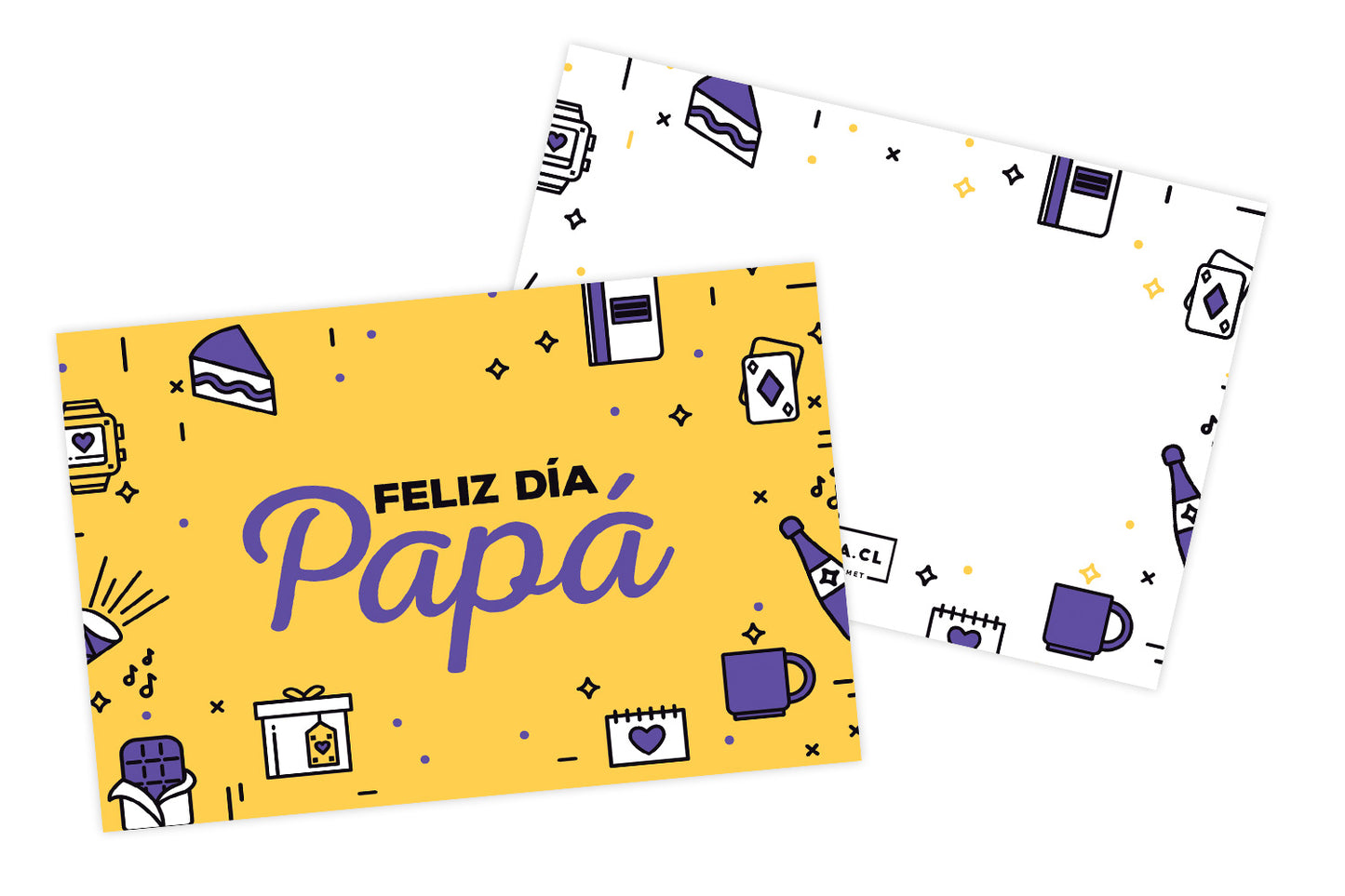 Tarjeta Feliz día Papá Amarilla