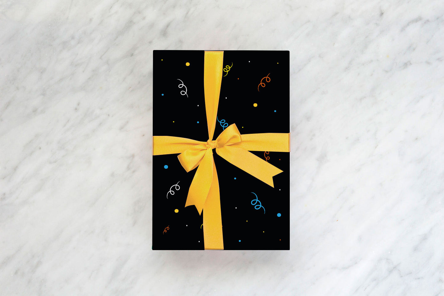 Caja de Cartulina Confeti Negra
