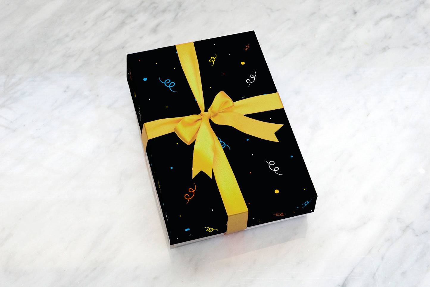 Caja de Cartulina Confeti Negra