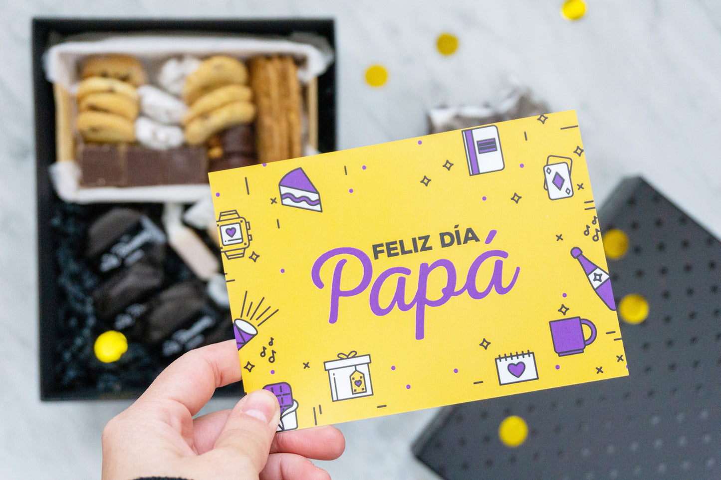 Tarjeta Feliz día Papá Amarilla