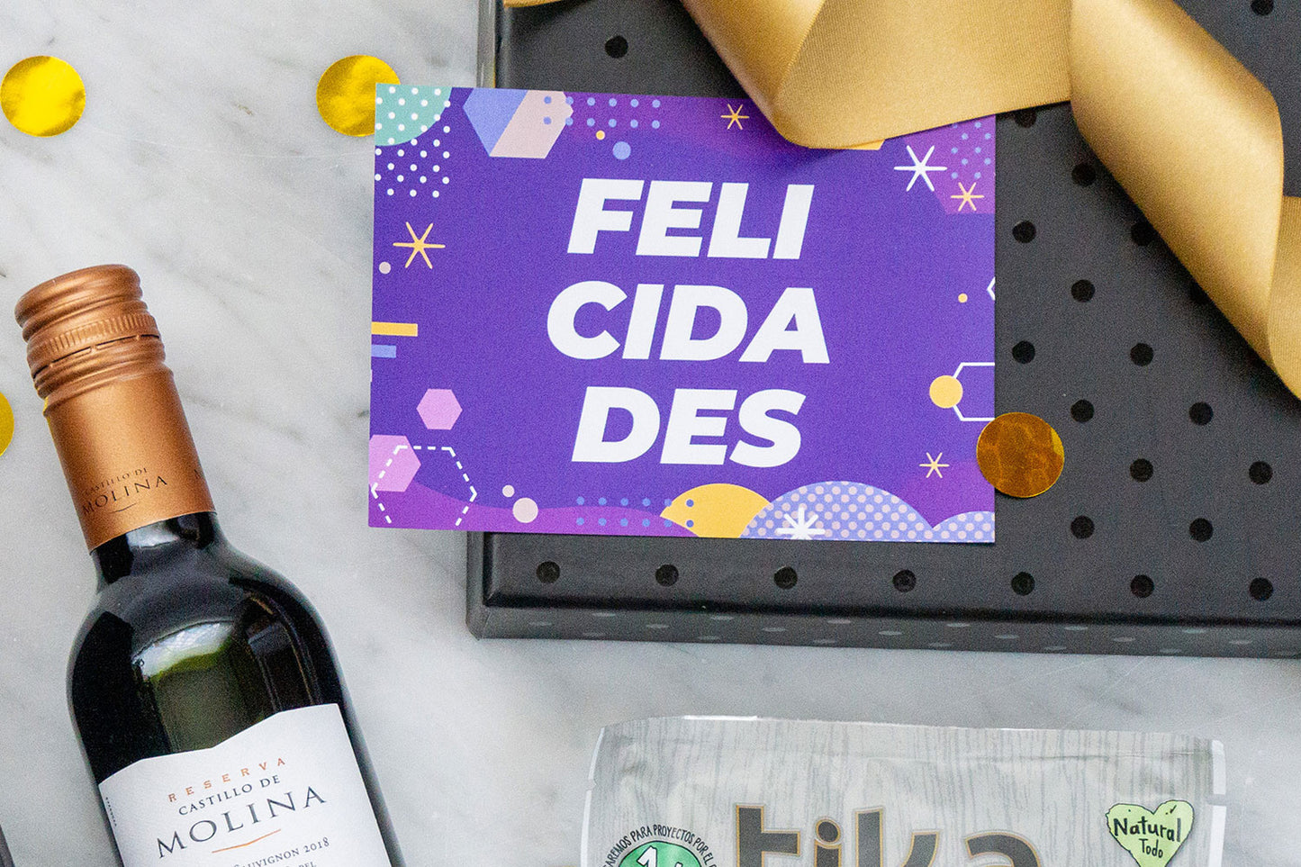 Tarjeta Felicidades Morada