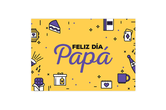 Tarjeta Feliz día Papá Amarilla