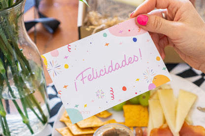 Tarjeta Felicidades Blanca